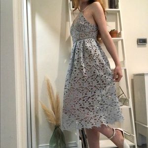 Entro blue lace floral dress